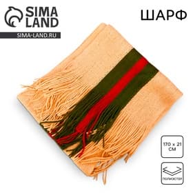 Шарф зимний, бежевый, размер 170×21