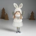 Интерьерная кукла текстильная «Ангелочек в шапке с ушками зайчика», 4×8×20 см