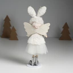 Интерьерная кукла текстильная «Ангелочек в шапке с ушками зайчика», 4×8×20 см