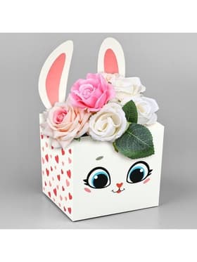 Коробки для мини букетов «Зайка», 12×20×10 см