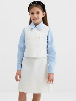 Жилетка для девочки, MINAKU :Party Dress, белая, рост 158 см