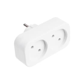 Разветвитель, 2 розетки, 10 А, без заземления, 220 В, белый