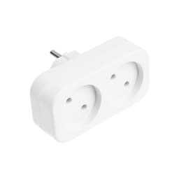 Разветвитель, 2 розетки, 10 А, без заземления, 220 В, белый
