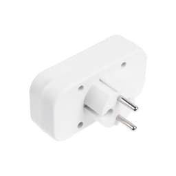 Разветвитель, 2 розетки, 10 А, без заземления, 220 В, белый