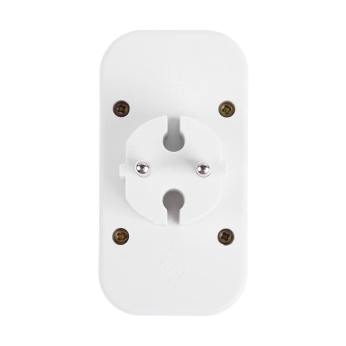 Разветвитель, 2 розетки, 10 А, без заземления, 220 В, белый