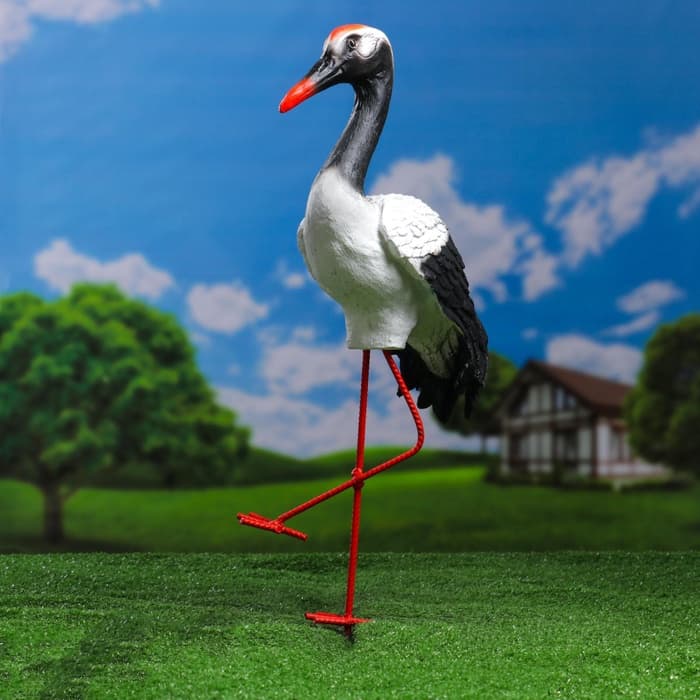 Садовая фигура из полистоуна «Журавль», 40×16×25 см