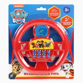 Музыкальный руль «Забавные щенки», звук, цвет красный