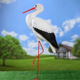 Садовая фигура из полистоуна «Аист с грудкой», 110×60×23 см