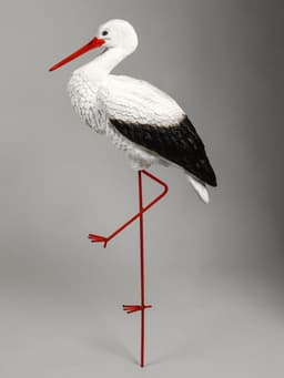 Садовая фигура из полистоуна «Аист с грудкой», 110×60×23 см