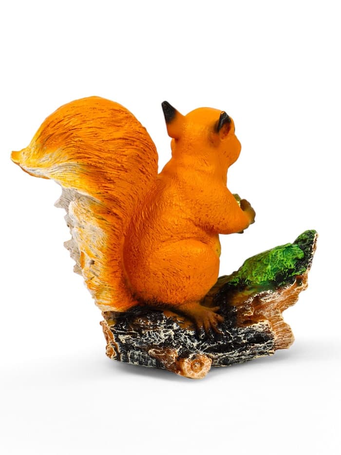 Садовая фигура из полистоуна «Белочка с орешком на пне», 25×12×23 см