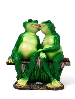 Садовая фигура из полистоуна «Лягушки на лавочке», 32×20×30 см