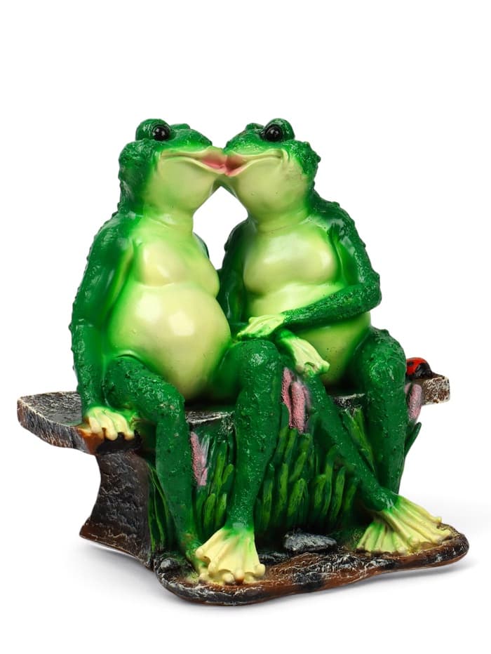 Садовая фигура из полистоуна «Лягушки на лавочке», 32×20×30 см