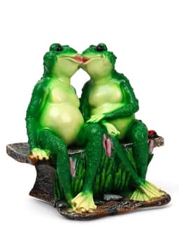 Садовая фигура из полистоуна «Лягушки на лавочке», 32×20×30 см