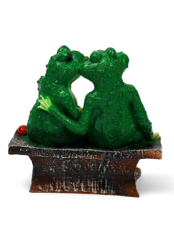 Садовая фигура из полистоуна «Лягушки на лавочке», 32×20×30 см