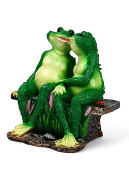 Садовая фигура из полистоуна «Лягушки на лавочке», 32×20×30 см