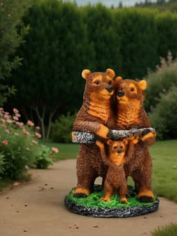 Садовая фигура из полистоуна «Мишки-семейка», 45×25×32 см