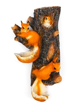 Садовая фигура из полистоуна «Навесные Белки поилки на дереве», подвесная, 60×33×17 см