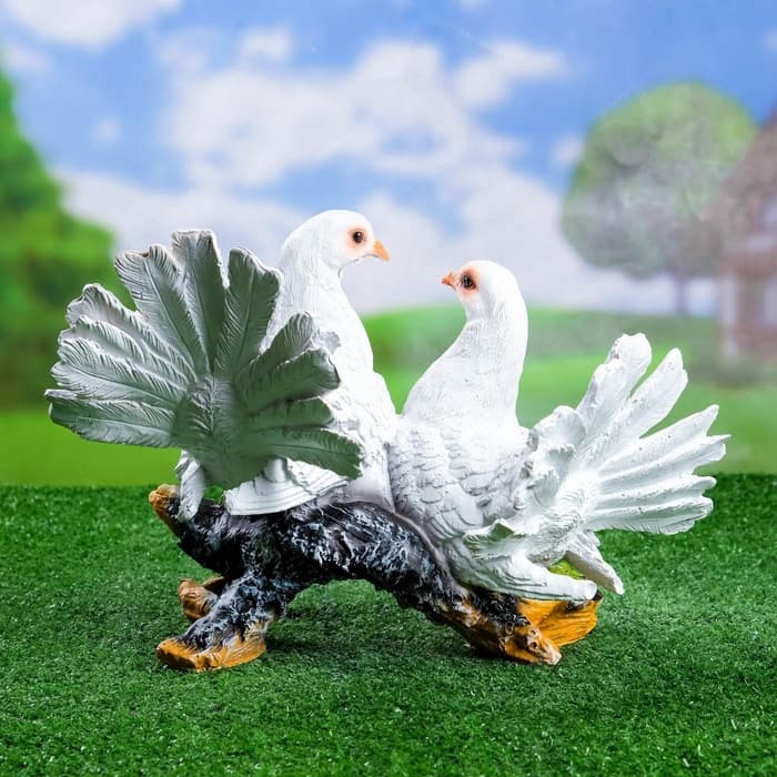 Садовая фигура из полистоуна «Голуби на коряге», 37×18×37 см