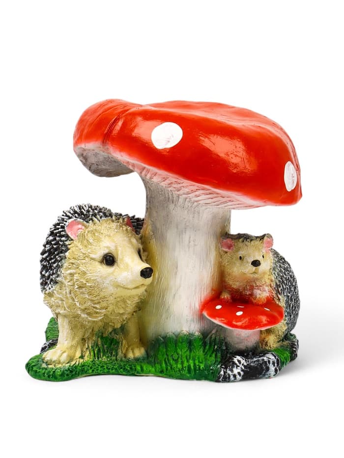 Садовая фигура из полистоуна «Гриб с двумя ежами», 30×26×30 см