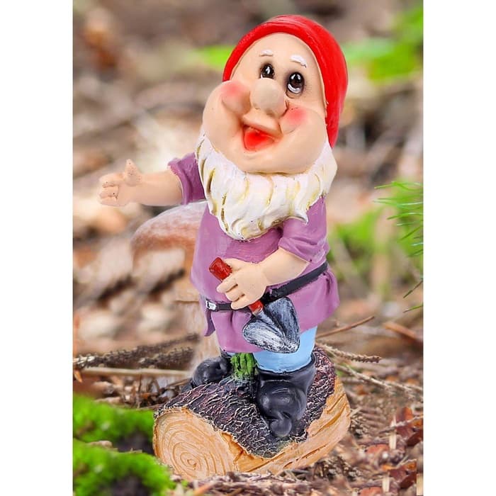 Садовая фигура из полистоуна «Гномик с лопатой», 15×12×30 см