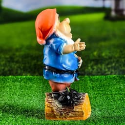 Садовая фигура из полистоуна «Гномик с лопатой», 15×12×30 см
