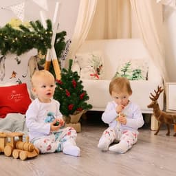 Пижама детская (брюки, лонгслив) MINAKU New Year's cars, рост 74-80 см, белая