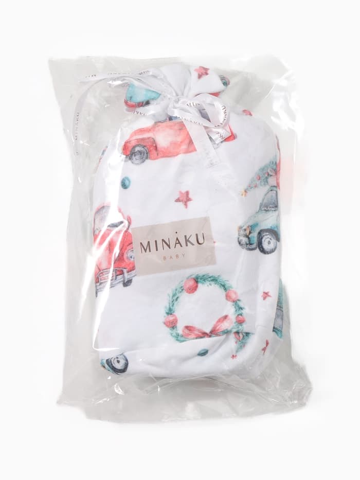 Пижама для мальчика: брюки, лонгслив, MINAKU New Year's cars, рост 80-86 см, белая