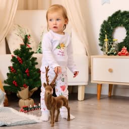 Пижама детская (лонгслив, брюки) MINAKU Winter, рост 62-68 см, белая