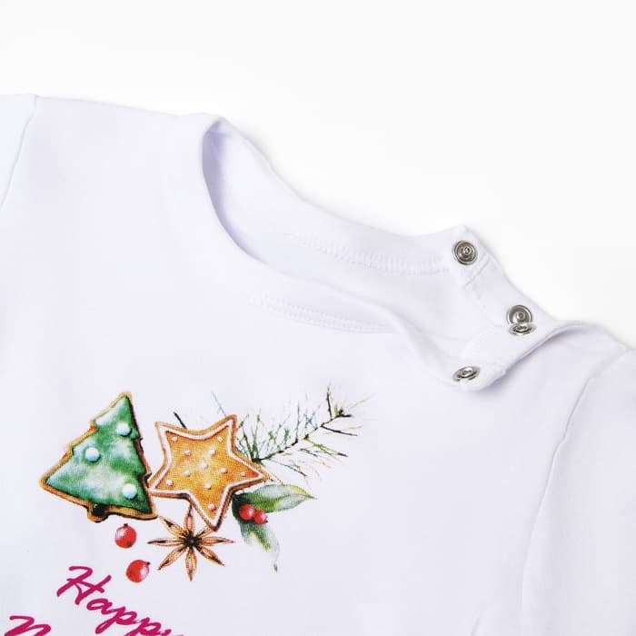 Пижама детская (лонгслив, брюки) MINAKU Winter, рост 74-80 см, белая