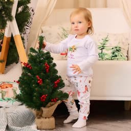 Пижама детская (лонгслив, брюки) MINAKU Winter, рост 86-92 см, белая