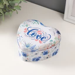 Набор шкатулок для хранения мелочей, украшений «Сердце. Любовь», 3 шт., металл, 10.5×12.6×5 см