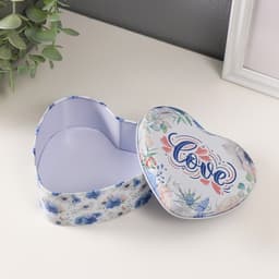 Набор шкатулок для хранения мелочей, украшений «Сердце. Любовь», 3 шт., металл, 10.5×12.6×5 см