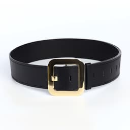 Ремень женский, 110×4.8 см, квадратная пряжка, золотистая, чёрный