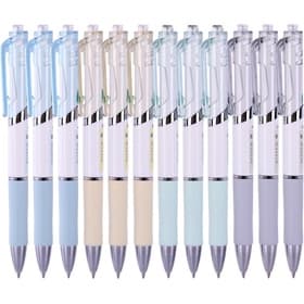 Набор ручек гелевых 12 шт., Deli (S11-BK-P), автоматические, линия 0.5 мм, ассорти, чернила чёрные