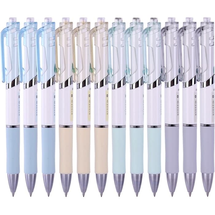 Набор ручек гелевых 12 шт., Deli (S11-BK-P), автоматические, линия 0.5 мм, ассорти, чернила чёрные