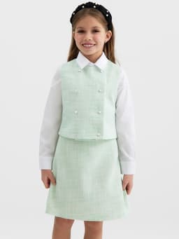 Жилетка для девочки, MINAKU :Party Dress, зелёная, рост 158 см