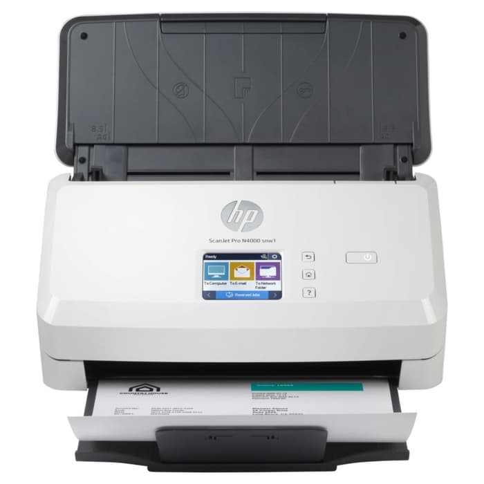 Сканер протяжный HP ScanJet Pro N4000 snw1, A4, белый/чёрный, модель 6FW08A