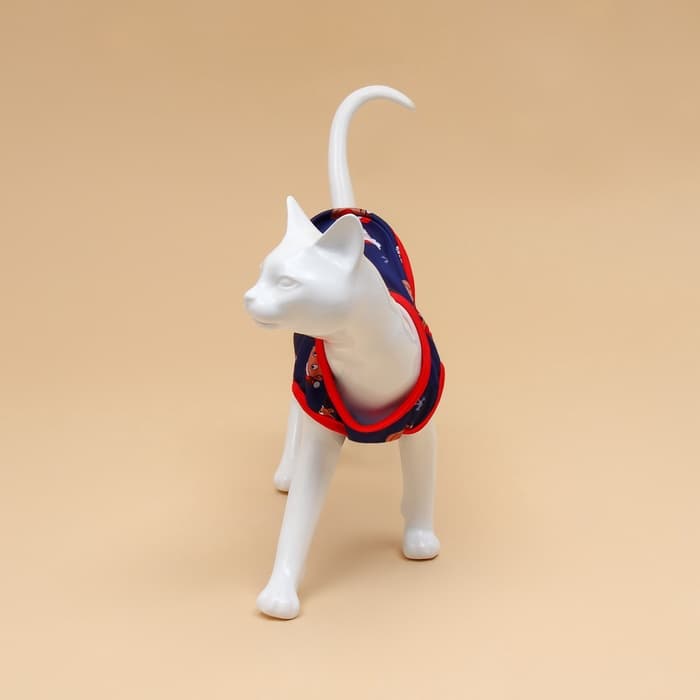 Майка для животных «Новогодняя ночь», размер L (ДС 35, ОШ 35, ОГ 45 см), синяя