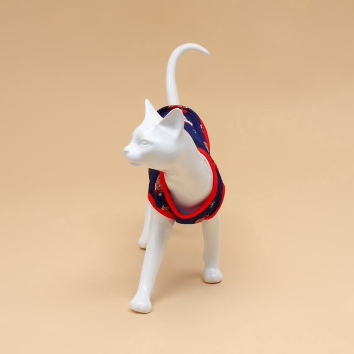 Майка для животных «Новогодняя ночь», размер XL (ДС 40, ОШ 40, ОГ 50 см), синяя