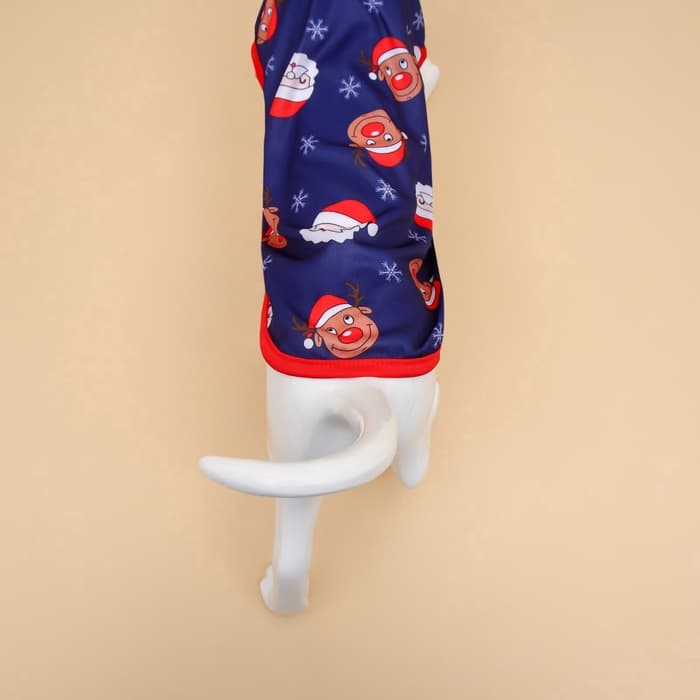 Майка для животных «Новогодняя ночь», размер XL (ДС 40, ОШ 40, ОГ 50 см), синяя