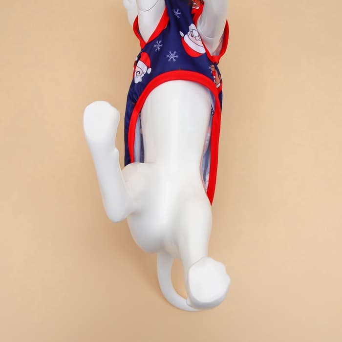 Майка для животных «Новогодняя ночь», размер XL (ДС 40, ОШ 40, ОГ 50 см), синяя