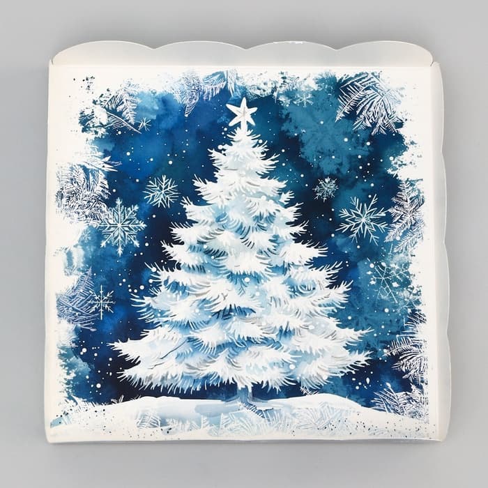 Коробка для печенья «Новогодняя Ёлочка», 15×15×3 см, Новый год