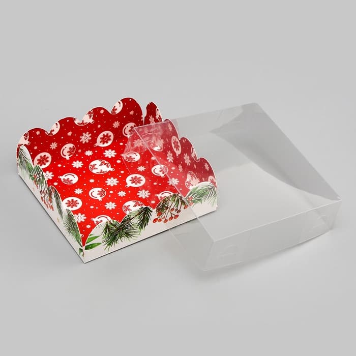 Коробка для печенья «Сундучок с подарками», 9×9×3 см, Новый год