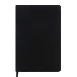 Ежедневник недатированный A5, 140 л, клетка, кожзам, на резинке, желтый срез, Черный