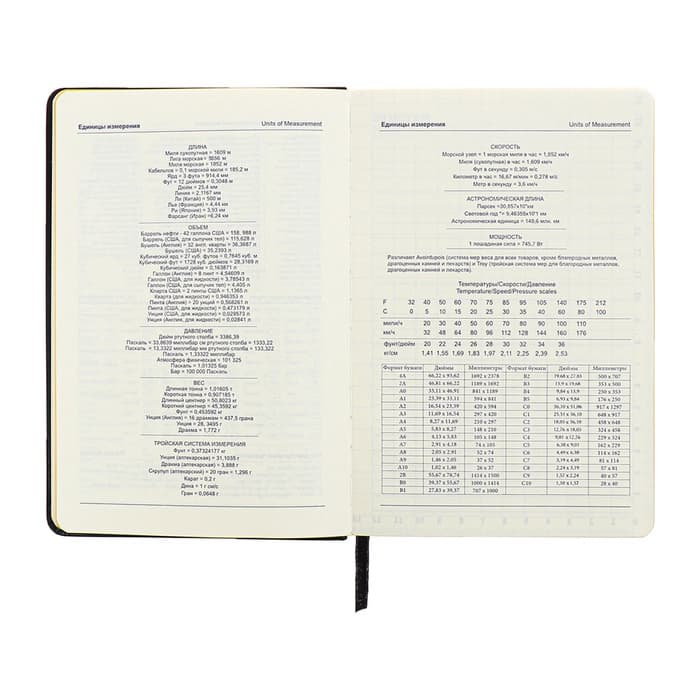 Ежедневник недатированный A5, 140 л, клетка, кожзам, на резинке, желтый срез, Черный