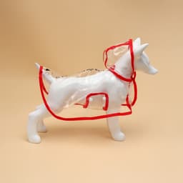 Дождевик для собак, размер L, ДС 30, ОГ 41-46, ОШ 42 см, красный