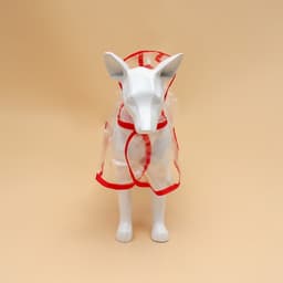 Дождевик для собак, размер L, ДС 30, ОГ 41-46, ОШ 42 см, красный