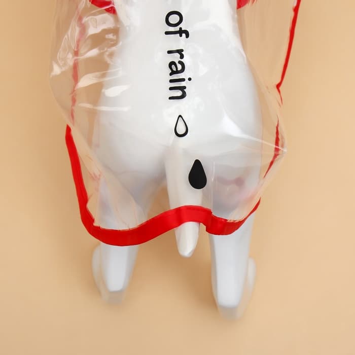 Дождевик для собак, размер L, ДС 30, ОГ 41-46, ОШ 42 см, красный