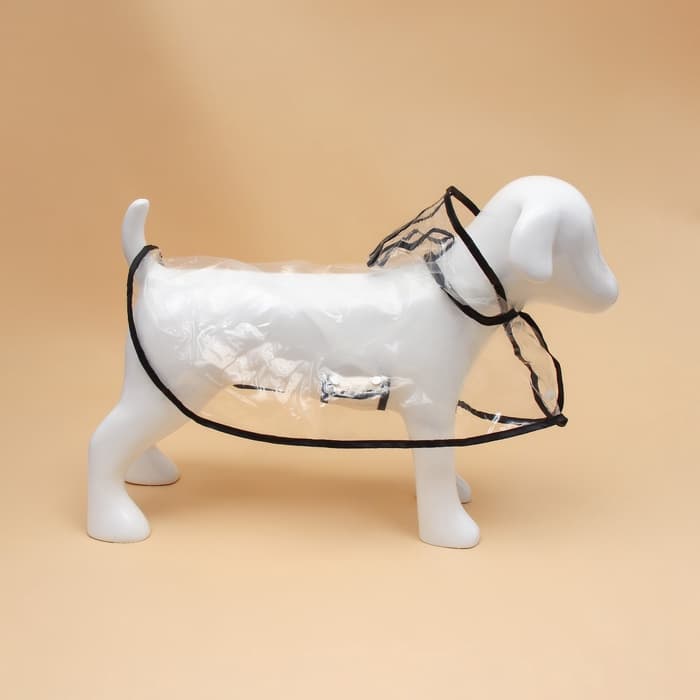 Дождевик для собак, размер 3XL, ДС 45, ОГ 56-62, ОШ 51 см, чёрный