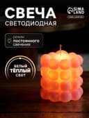 Светодиодная фигура «Свеча шарики» 5×5 см, от батареек AG13×3, свечение тёплое белое